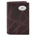 Zeppelinproducts ZeppelinProducts LSU-IWT2-WRNK-BRW LSU Trifold Wrinkle Leather Wallet LSU-IWT2-WRNK-BRW